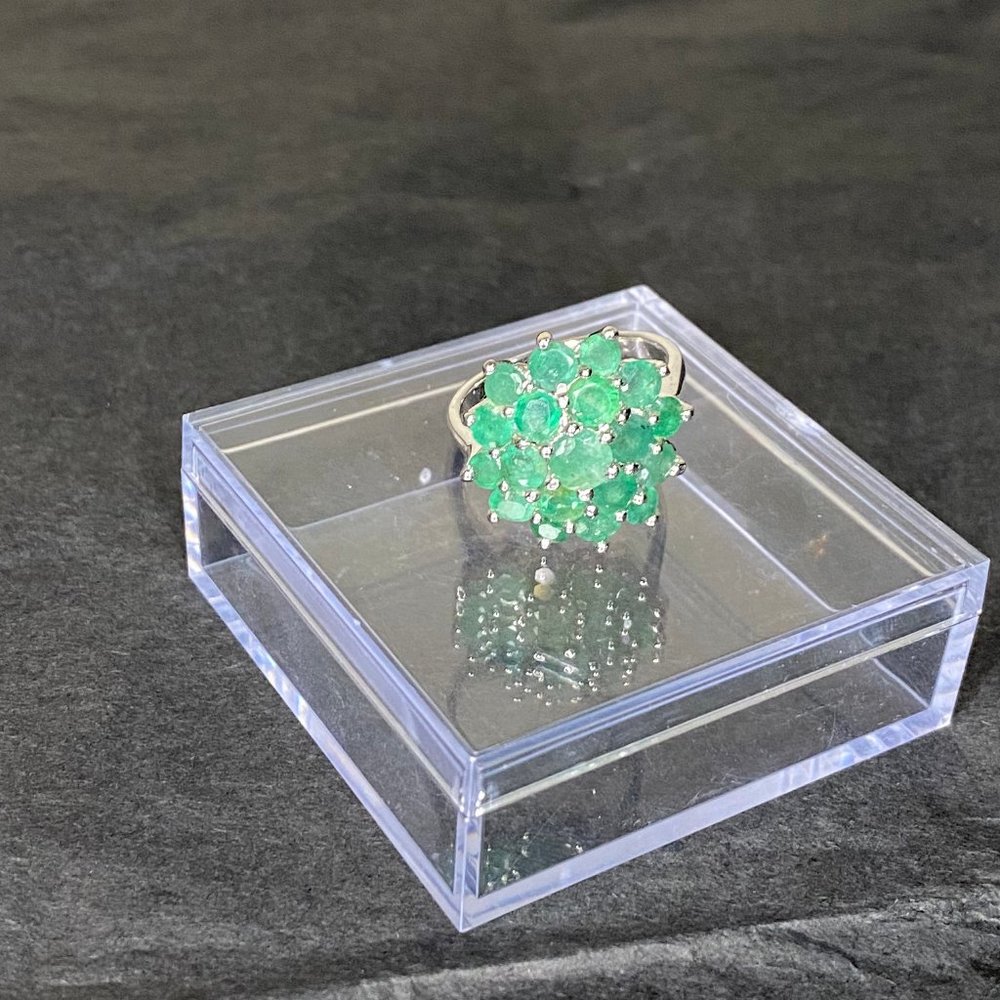 Silver Emerald Ring - image 1